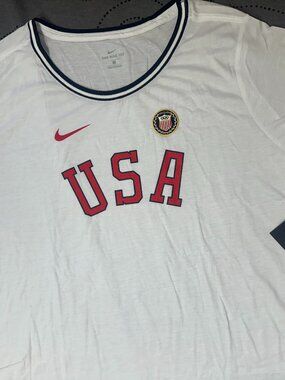 NIKE USA OLYMPIC TEAM THE NIKE TEE WHITE SHIRT STANDARD FIT PLUS SIZE 2X NWT $30